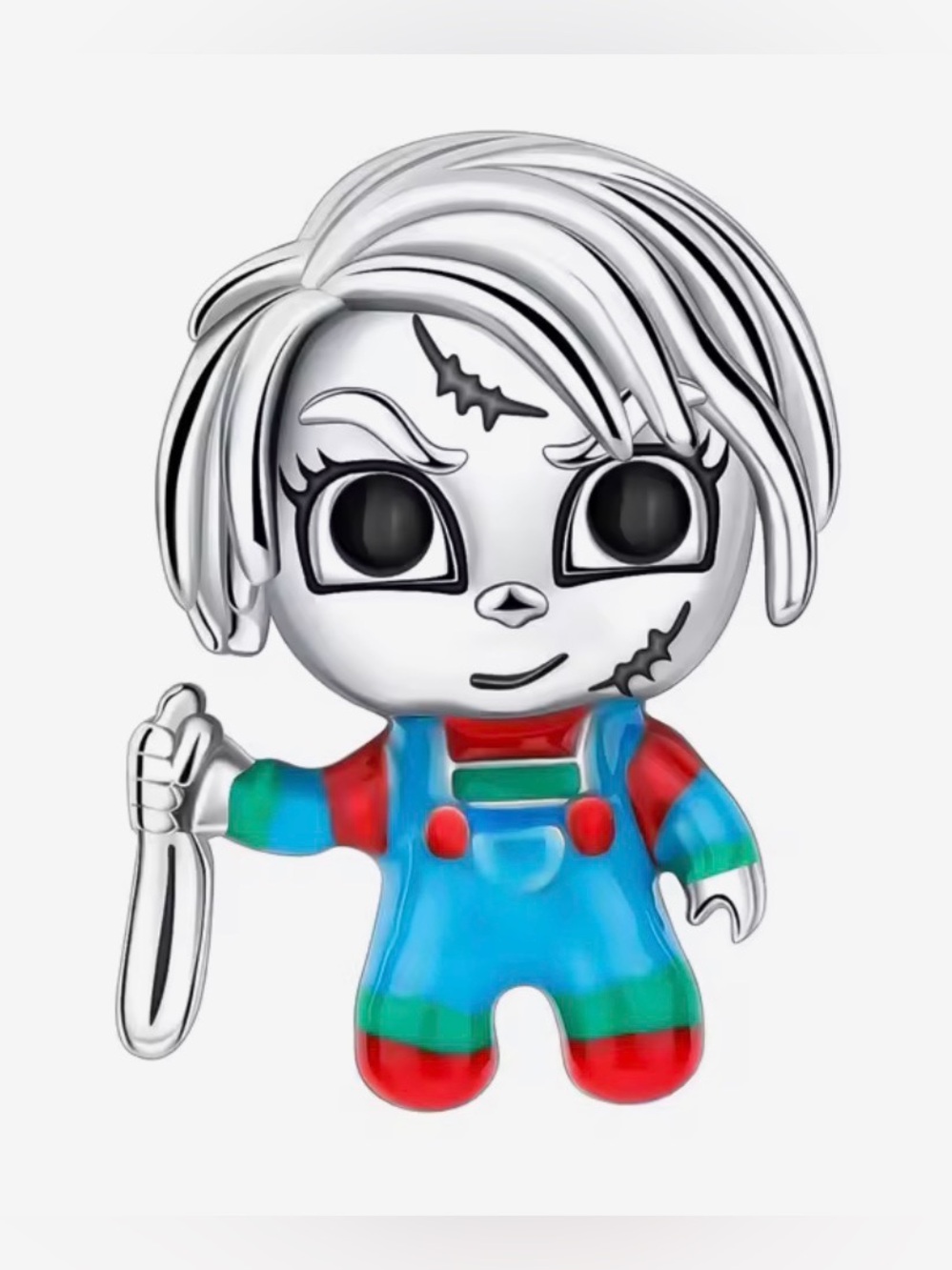 Silver, Green, Blue & Red Chucky Halloween Charm